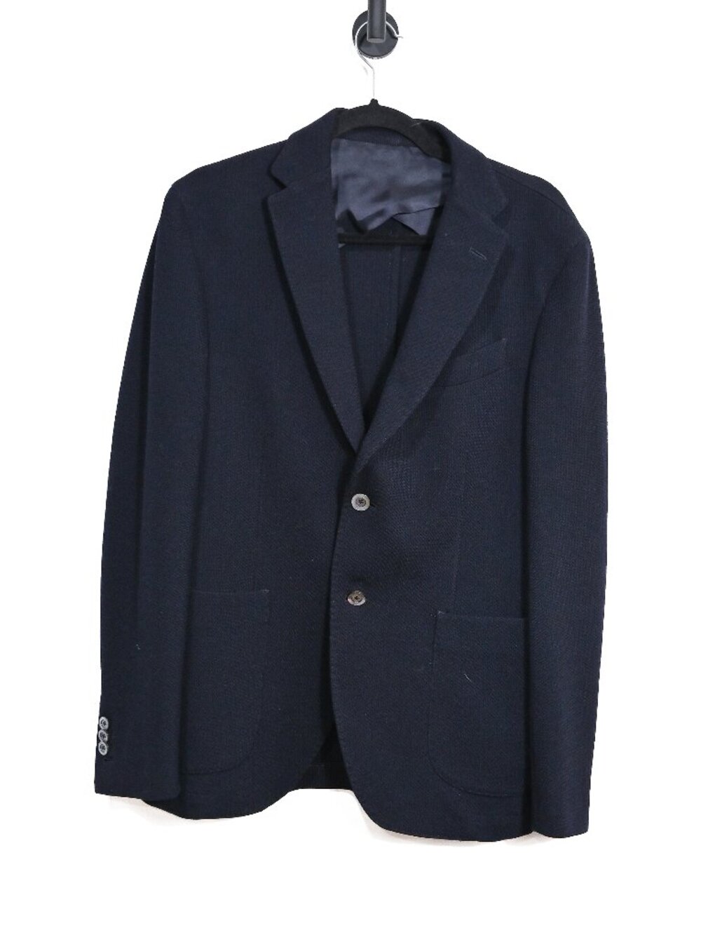 St Croix Size 48 Dark Blue Knit 100% Wool Blazer